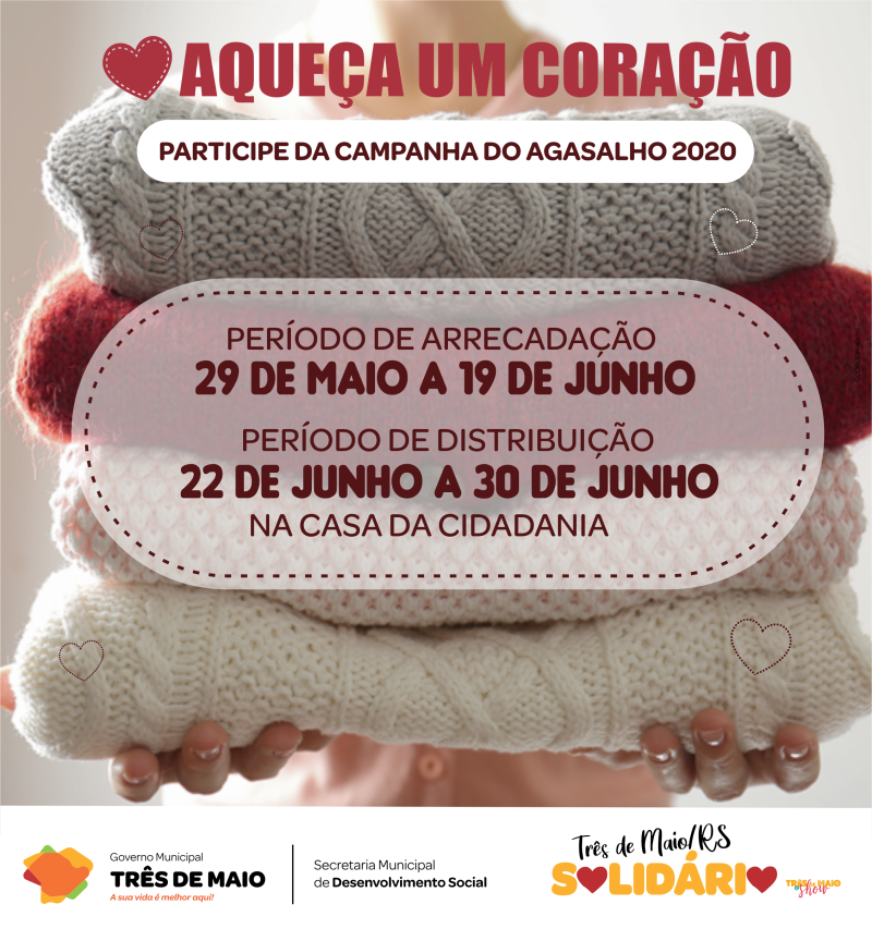 Aqueça um coração: colabore com a Campanha do Agasalho 2020